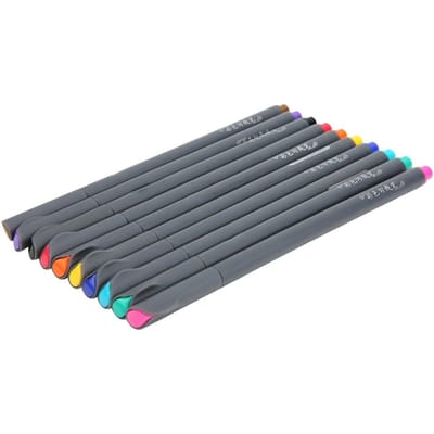 10 Kleuren Lijntekenpen Fineliners 0,38 mm Vezel Fijne Punt Haaklijn Pen Kunstbenodigdheden gray