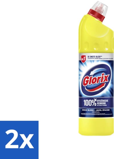2 x Glorix Original - Toiletreiniger - Dikke Bleek - Intensieve Reiniger - 750 ml - Toilet Schoonmaak - Toilet Reiniger - Kalkverwijderaar - Toiletdesinfecterend - Glorix Original