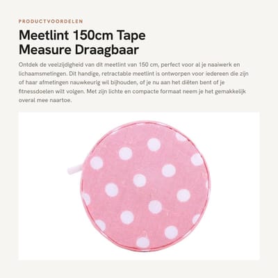 Dailygoods- Meetlint 150 cm - Meetlint Lichaam - Omtrekmeter - Naaien - Opvouwbaar - Lichtgewicht - Precisie meten - Lichaamsmeetlint