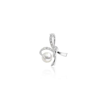 Luna-Pearls - 202.1696 - Hanger - Dames - 585 Witgoud - Zoetwatercultuurparel en Brillanten