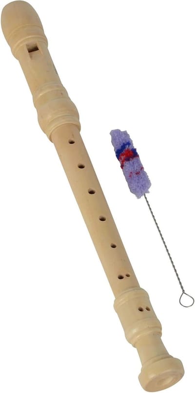 Houten Blokfluit - Kindermuziek Instrument - Muziek Leren Spelen - Natuurlijk Materiaal - 32 cm Lengte - Blauw