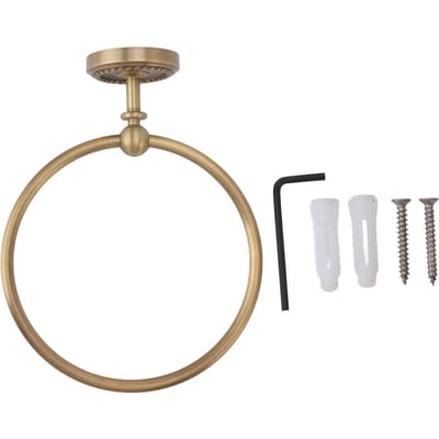 Badhanddoekring Koper Rond Wandmontage Handdouche Handdoekhouder Rek voor Badkamer 980830 white
