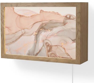 Wandlamp 30x20 cm - Oplaadbaar - Marmer - Roze - Rosé - Wandlampen binnen woonkamer - Slaapkamer lamp met kabel - Decoratieve nachtlamp - Vloerlamp snoer