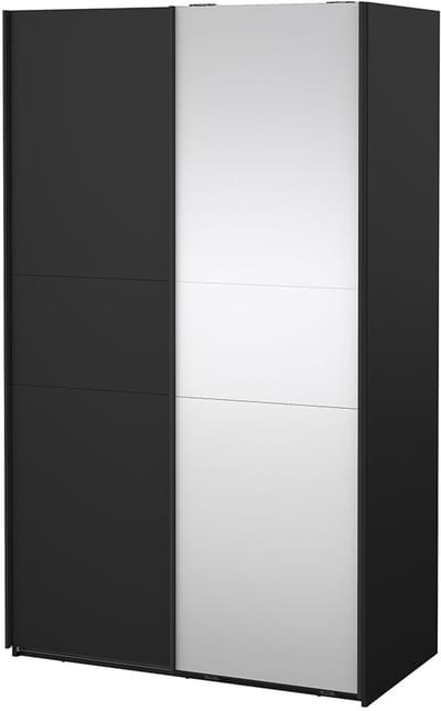 Como schuifdeurkast 2 deuren 120x200cm mat zwart.
