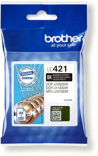 Inktcartridge brother lc-421bk zwart | 1 stuk | 5 stuks