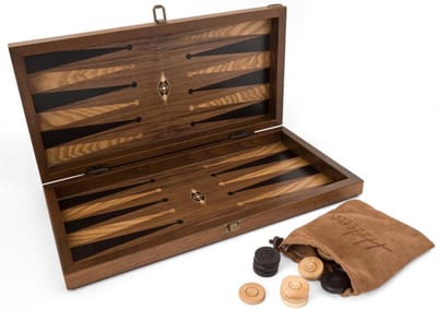 Handgemaakte Houten Backgammon Speelset van Hoge Kwaliteit - Tavla - 100% Hout - Luxe uitgave - TricTrac - 49 x 25 cm