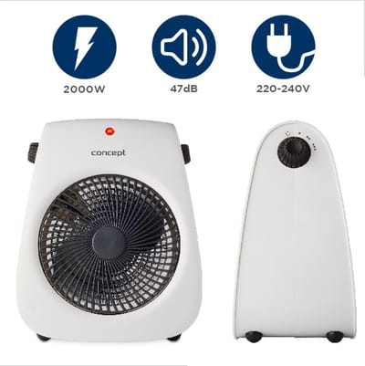 Concept VT7040 Ventilator – Met Warme Luchtstroom Functie – Ventileren en Verwarmen – Wit