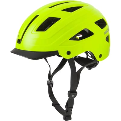 AGU Cit-E - Fietshelm - E-bike helm - 59-61cm - LED-achterlicht - Met klep - 13 ventilatieopeningen - Gerecycled materiaal - Geel - Unisex - L/XL