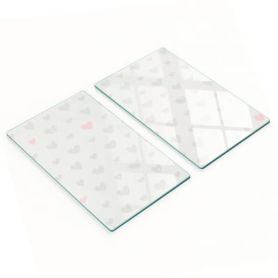 Multifunctionele decoratieve keukenplanken met geharde hartvormige achtergrond, 2x30x52 cm