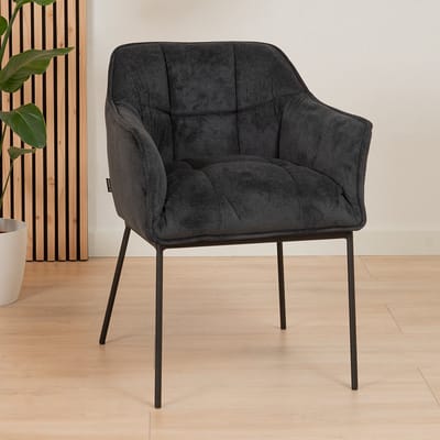 Bronx71® Scandinavische eetkamerstoel Jens zwart - stoel