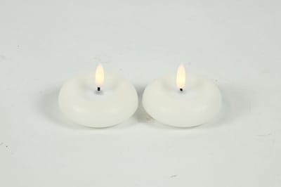 Countryfield LED drijfkaars speelgoed decoratief 7,5cm wit 2 stuks.