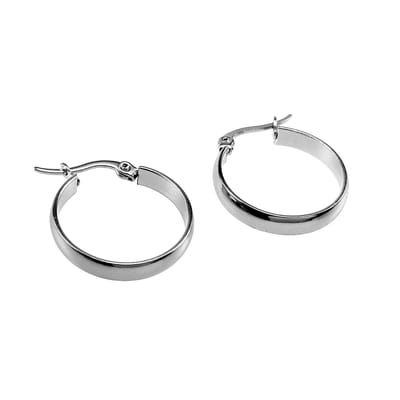 ∅22mm x 4mm Oorbellen Dames - Gepolijs RVS - Oorringen