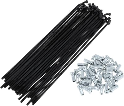 36x Fiets Spaken 155mm Zwart Koolstofstaal Inclusief Nippels voor Fietswiel Reparatie