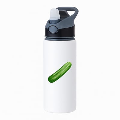 Hacebo® - Komkommer waterfles met rietje zwart - Groente - Groente liefhebbers - Knapper groente - gezond eten - water fles - 650ML