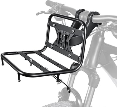 Fietsvoorrek - Bagagedrager voor - Fietsen Transport - Versterkte buisstructuur - 15 kg draagvermogen - Zwart