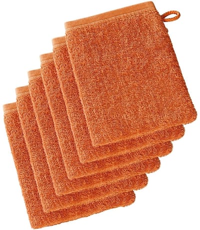 De Witte Lietaer Washandjes Imagine Dusty Orange - 16.5 x 22 cm - 6 stuks - Oranje - Katoen