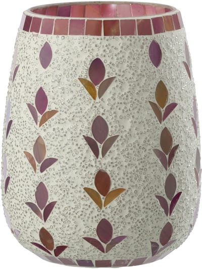 J-Line kaarshouder - glas - wit/fuchsia - large