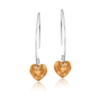 Montebello Oorbellen Liv HZ83 - 925 Zilver Gerhod.- Swarovski Hart - Ø10mm - 35mm