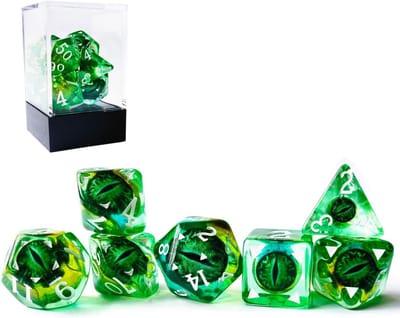 Dragon Eye RPG Dobbelstenen Set van 7 - Polyhedral Dice Met Magisch Ontwerp