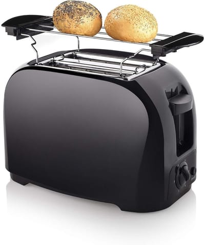KAD® Broodrooster - Instelbare Toaster met 6 Modi - Geschikt voor 2 Sneden - Zwart - 11cm x 23cm x 10cm