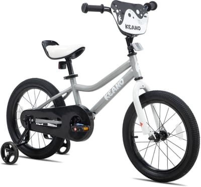 KEANO Lexicon Kinderfiets in BMX Stijl - Voor Jongens & Meisjes - Met Zijwieltjes - 12 Inch - Zilver