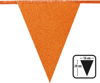 Boland - Kartonnen vlaggenlijn Glitter oranje - Glitter & Glamour - Koningsdag - Holland - Supporter