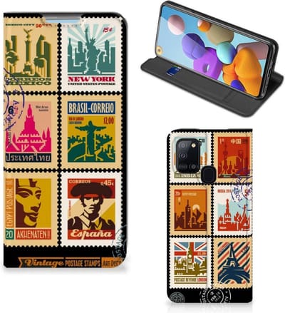Samsung Galaxy A21s Book Cover Postzegels