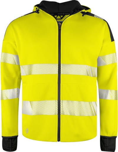 ProJob 6110 SIGNALISATIEHOODIE EN ISO 20471 KLASSE 3 646110 - Geel/Zwart - 4XL