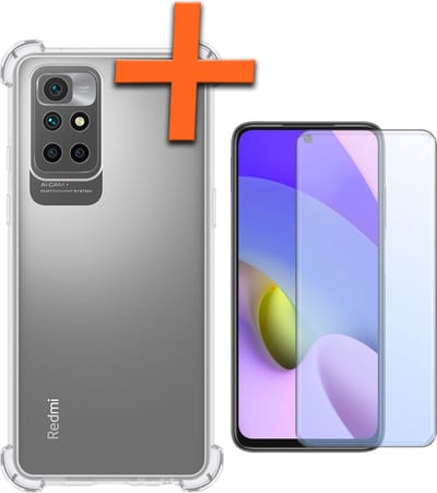 Hoes - Met Screenprotector - Geschikt voor Xiaomi Redmi 10 2022 - Sterk & Shockproof - Siliconen Case - Back Cover - Telefoon Hoes - Shock Proof - Transparant