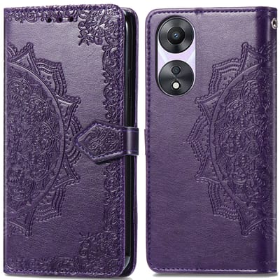 imoshion Hoesje - Geschikt voor Oppo A58 - Mandala Bookcase - Paars