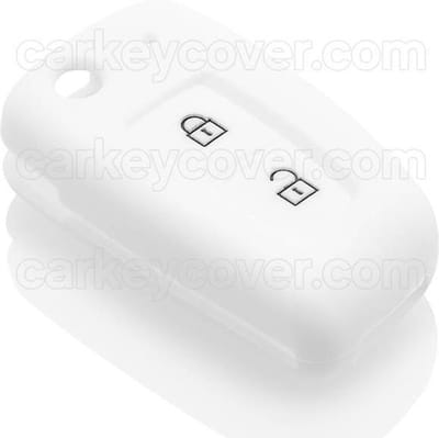 Autosleutel Hoesje geschikt voor Nissan - SleutelCover - Silicone Autosleutel Cover - Sleutelhoesje Wit