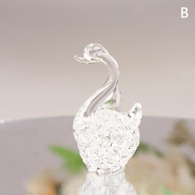 1Pc Kristallen Zwaan beeldje Glazen Dier Ornament Zwaan Kristal Beeldjes Thuis Bureau Decoratie Miniatuur Creatief Cadeau