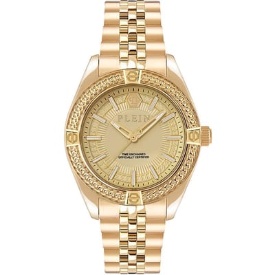 Philipp Plein Plein Icon Chain PWZFA0325 Horloge - Staal - Goudkleurig - Ø 43 mm