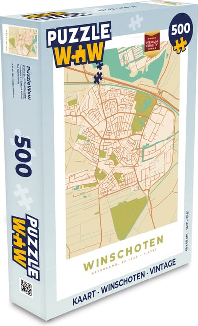 Puzzel Kaart - Winschoten - Vintage - Legpuzzel - Puzzel 500 stukjes