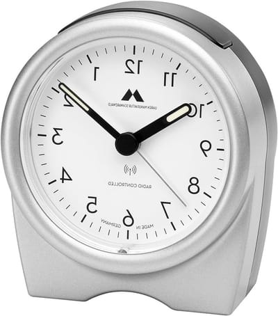 Draadloze Wekker - Geruisloze Klok - Wakker Worden - Fluisterstil Uurwerk - Rond Design - Zilver