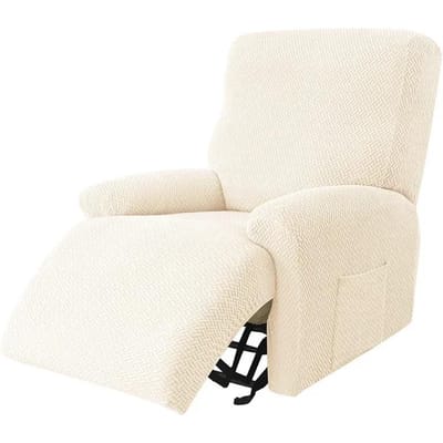 Jacquard Relaxfauteuilhoes voor Woonkamer Elastische Bankhoes Stretch Fauteuilhoes Bankhoezen Meubelbeschermer white