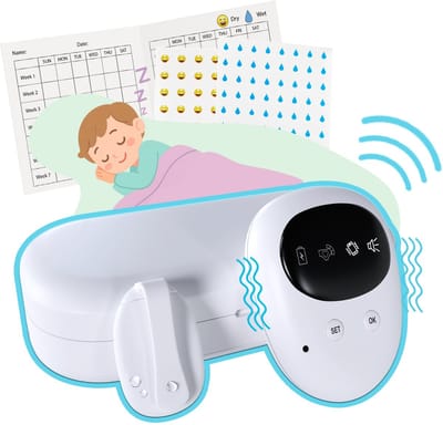 Draadloos Plaswekker van MMOBIEL – Alarm met Geluid en Trillingen – Bed Plas Alarm, Incontinentie Training voor Jongens, Meisjes & Volwassenen – Zindelijkheidstraining met Vochtsensor - USB Oplaadbaar