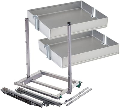 DISPENSA junior III apothekerslade zilvergrijs voor kastbreedte 400 mm met ARENA pure legplanken