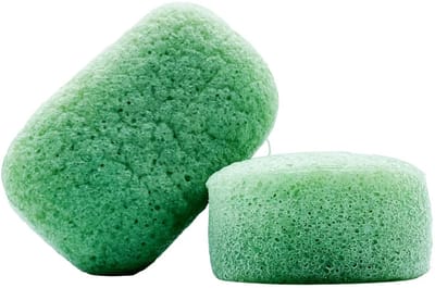 Ecologisch Grote Konjac spons voor lichaam - Groen Thee - kinderen - diepe reiniging - Gemaakt in Frankrijk 1st