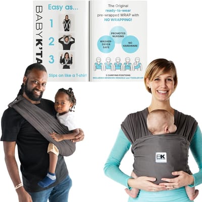 Babydraagzak Katoen Charcoal Breeze Draagdoek voor Pasgeborenen - Small