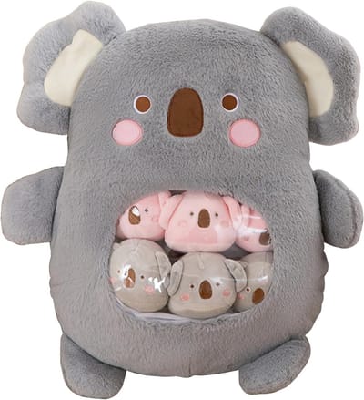 Allecto Plus - Creatief pluche dierenset met afneembaar snackkussen voor kinderen - Schattige tas met koala thema