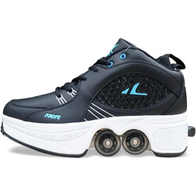 Chaussures de déformation invisibles à quatre roues, Double rangée, chaussures de sport à Double usage, patins à roulettes pour enfants 38