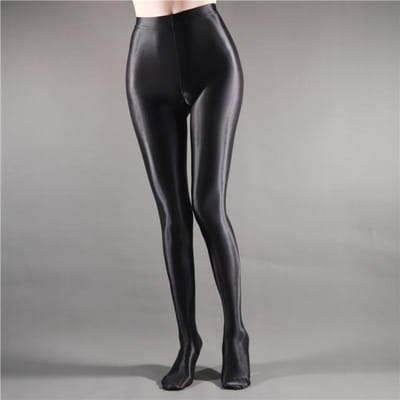 Dames Satin Glanzende Leggings Hoge Elasticiteit Shaping Yoga Lift Billen Pakket Heupen Panty Vrouw Ademende Broek Danskleding L gray