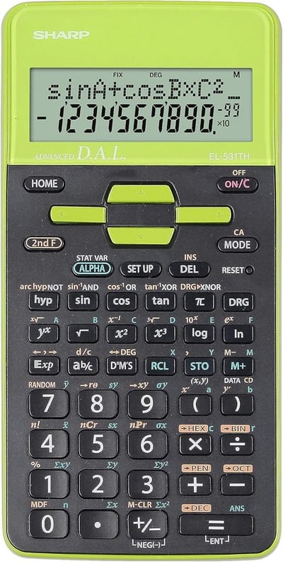 Wetenschappelijke Rekenmachine - Technisch Hulpmiddel - Studie en Werk - 273 Functies - 8x1.5x16.1cm - Groen