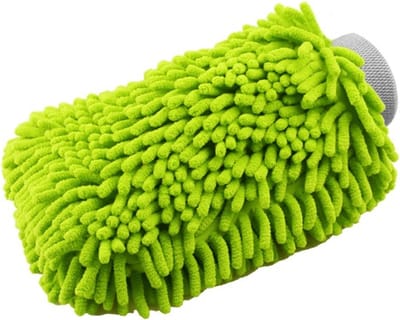 CarCare24.eu | Auto Microvezel Schoonmaak Spons | Autospons | Washandschoen | Schoonmaakspons Handschoen | 1 zijdig Groen | Vaderdag Cadeau