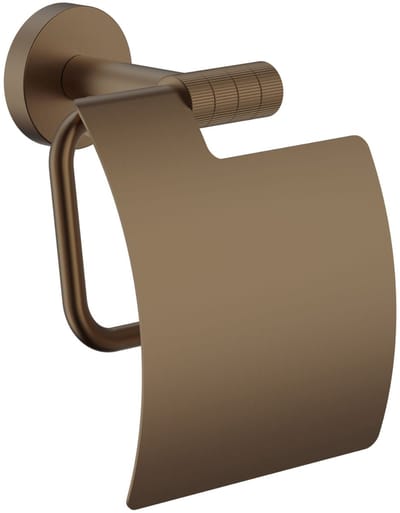 Aloni Stria toiletrolhouder met klep – bruin brons (PVD)