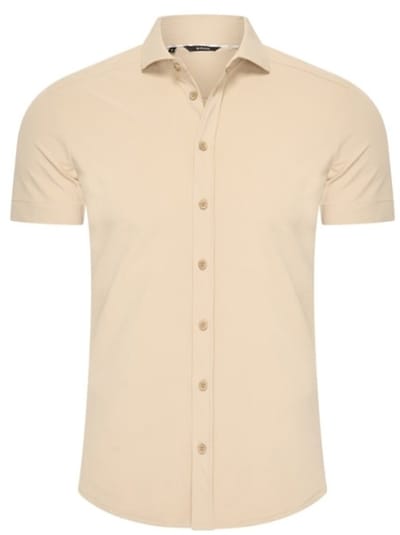 MI PIACE - Travel Men Short-Sleeve Shirt 2022 Sand - Maat : L