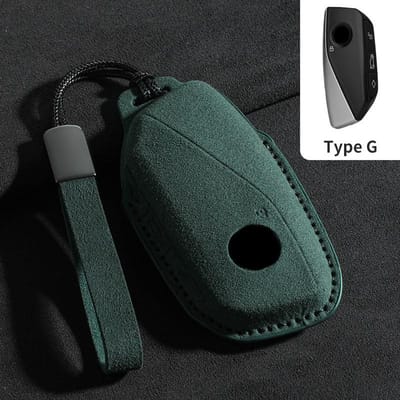 Suède Leder Auto Afstandsbediening Sleutelhoes Cover Shell Voor Bmw 7 Serie G70 G09 Xm U06 G81 M3 I7 X7 G07 Lci Ix I20 X1 U11 Beschermer Fob gray