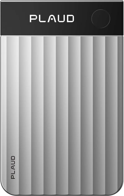 PLAUD - Note Pro Silver - LLM Empowered AI Voice Recorder - 64 gb intern geheugen - Incl. Magnetic Black case in verpakking - Magsafe - Originele PLAUD hoes