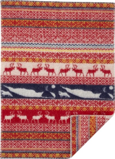 Klippan wiegdeken eco wol Sarek multi colour rood